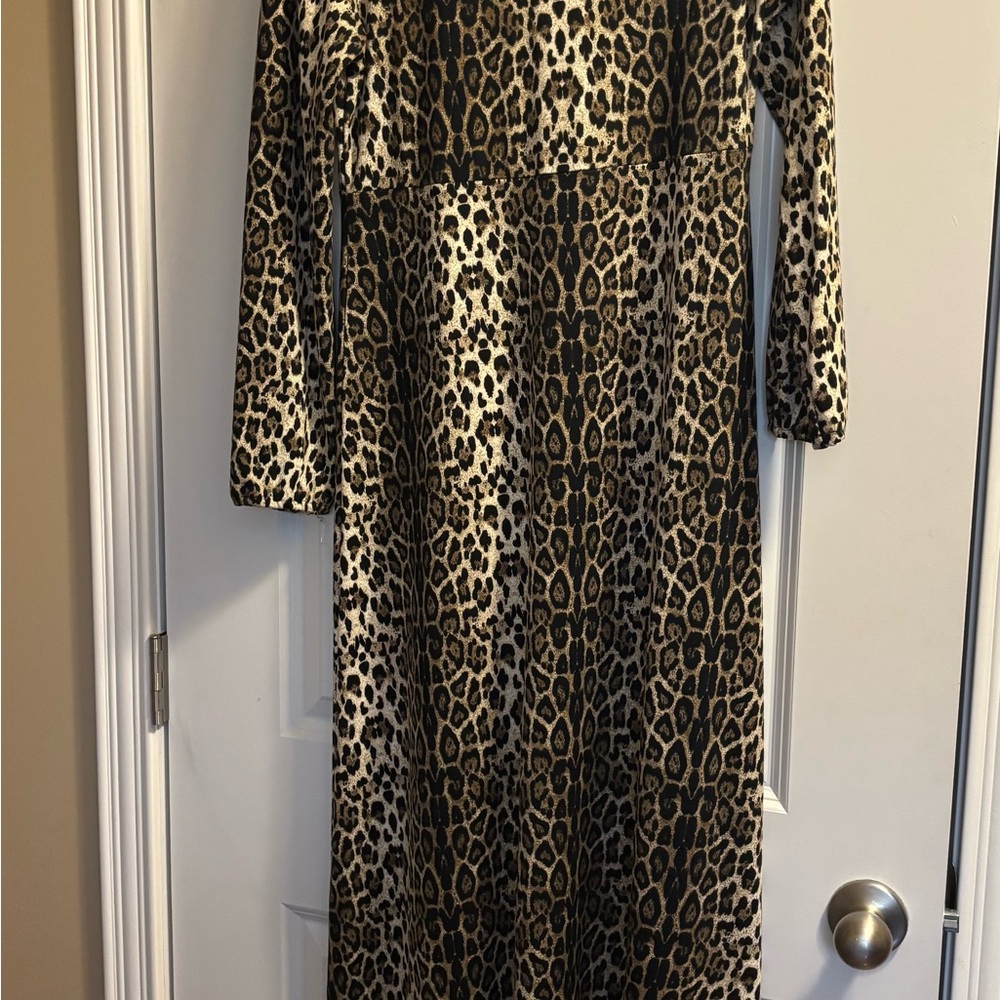 Chic Animal Print Long Dress